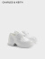CHARLES&KEITHCK1-80920029时尚魔术贴厚底乐福鞋女 White白色 40