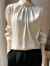 拉夏贝尔（La Chapelle）衬衫女春秋2024新款气质纯色设计感小众衬衣时尚女装长袖上衣小衫 白色 M85-100