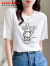 LOVER RUCCI高级设计感冰丝甜美短袖女夏装独特别致天丝t恤漂亮新款2024小衫 559米白色 S