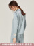 珊目尔（SMR）【设计新款】真丝睡衣套装女新款100%桑蚕丝长袖两件套丝绸家居服 雾霾蓝-重磅19姆米 170(XL)