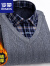 罗蒙（ROMON）冬季男士保暖衬衫加绒加厚棉假两件中年爸爸男装衬衣 天蓝色 PL-988 3XL155-175斤