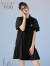 爱居兔夏季新款廓形时尚运动风短袖连衣裙EQLBJ2N061A 黑色62 155/80A/S