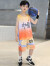 迈兜熊男童篮球服套装夏季儿童节礼物男孩衣服无袖运动两件套球衣速干潮 蓝色(中国球服背心款) 130