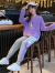 迪士尼（Disney）女童套装春秋24新款春装网红韩范潮初中学生运动服卫衣儿童两件套 独角马女童套装-紫色 120cm