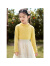 茵曼（INMAN）女童樱桃刺绣长袖打底衫23冬款木耳花边T恤中大童 黄色 140cm