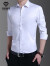 祎品 衬衫男修身长袖商务正装衬衣舒适透气韩版潮流男士白上衣大码打底衫 长袖黑色 XL