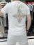 Rogosky专柜潮牌夏季新款圆领短袖T恤男士欧洲站修身印花烫金丝光棉半袖 红色 M