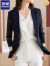 罗蒙（ROMON）蕾丝西装外套女韩版2024夏季新款气质防晒镂空蓝色薄款女士小西服 黑色 3XL (135-145斤)