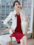 小西装外套女2020春季新款韩版职业套装面试西服上衣ol正装工作服 A69白色西装+Q616酒红色连衣裙 S