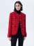 朗姿羊毛棉质法式气质小香风棉服短外套冬季新款女复古时尚 中国红色 L