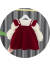 G.DUCKKIDS女童连衣裙秋冬季洋气周岁宝宝礼服儿童加绒公主裙子拜年服两件套 红 90cm