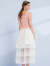艾丽丝2021夏季新款白色百搭网纱半身裙女中长款高腰蕾丝蛋糕裙子 白色 M