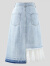 颜域（YANYEE）设计感拼接牛仔裙女装2023新款夏季薄款时尚不规则A字半身裙 蓝色 S