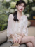 韩璐娇（hanlujiao）新中式连衣裙女装2024年夏季新款国风刺绣温柔风蕾丝套装裙子夏天 米色短款套装 XL