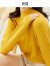 欧莎（OSA）【冬季衣裳】薄款半高领洋气打底针织衫毛衣女新款显瘦内搭上衣 黄色A XL