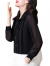 艾格城市雪纺衬衫女装春秋季2024年新款洋气高端黑色时尚上衣小衫长袖衬衣 黑色 XL (115-125斤)