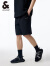 杰克·琼斯（JACK&JONES）夏季新款立体字母刺绣菠萝纹肌理面料休闲短裤男22429F033 E41黑色 170/76A/SR