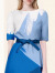 迪菲丽格气质蓝色印花系带职业连衣裙女2024新款夏季高级感中长裙 图片色 M