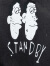 【INXX】STAND BY潮牌夏季新款晕染潮流印花情侣宽松简约短袖T恤男女同款 黑色 XS