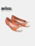 Melissa（梅丽莎）梅丽莎新品简约撞色蝴蝶结果冻成人女士单鞋32772 橙色/米色 37