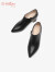 金利来（goldlion）女鞋女士小皮鞋高跟通勤鞋粗跟尖头深口单鞋 G602310087黑色34