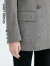 朗姿羊毛法式复古垫肩时尚通勤职业西服外套女冬季新款西装 浅灰色 M