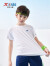 特步（XTEP）童装儿童夏季短袖针织衫短T中大童男童透气舒适运动休闲T恤 珍珠白【9006】 150cm