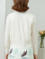金菊2024春季新款含桑蚕丝V领纯色开衫螺纹收口上衣女式针织衫 白色 L(165/88A)
