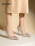 卓诗尼高跟鞋女2024年春季新款法式仙女风气质新娘鞋尖头单鞋细跟婚鞋女 香槟金 34