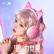 西伯利亚（XIBERIA）猫耳朵头戴式蓝牙耳机无线2.4G少女粉萌降噪电竞游戏耳机笔记本电脑耳机耳麦三模版M17粉色