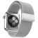 KMaxAI 适用苹果手表S9米兰尼斯表带 不锈钢磁吸手表带Apple watch SE/8/7/6/5/4/3/2/1代 金属创意磁扣 银色
