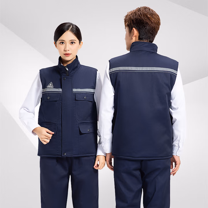 保罗岚芝防静电工作服男女马甲冬季带反光条保暖电工焊工加油站劳保服定制