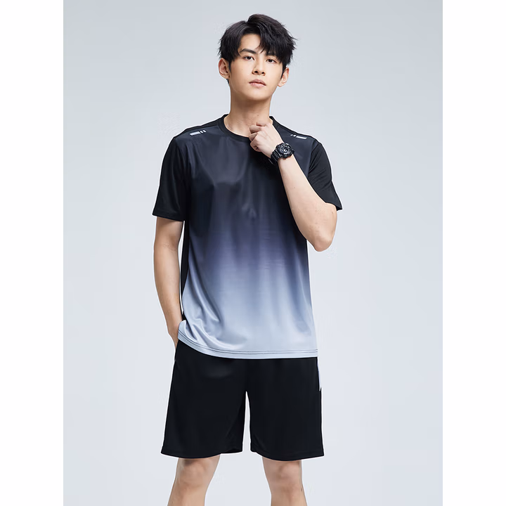  步锐特（BURUITE）运动套装男夏季健身衣服速干短袖T恤篮球羽毛球训练短裤跑步装备
