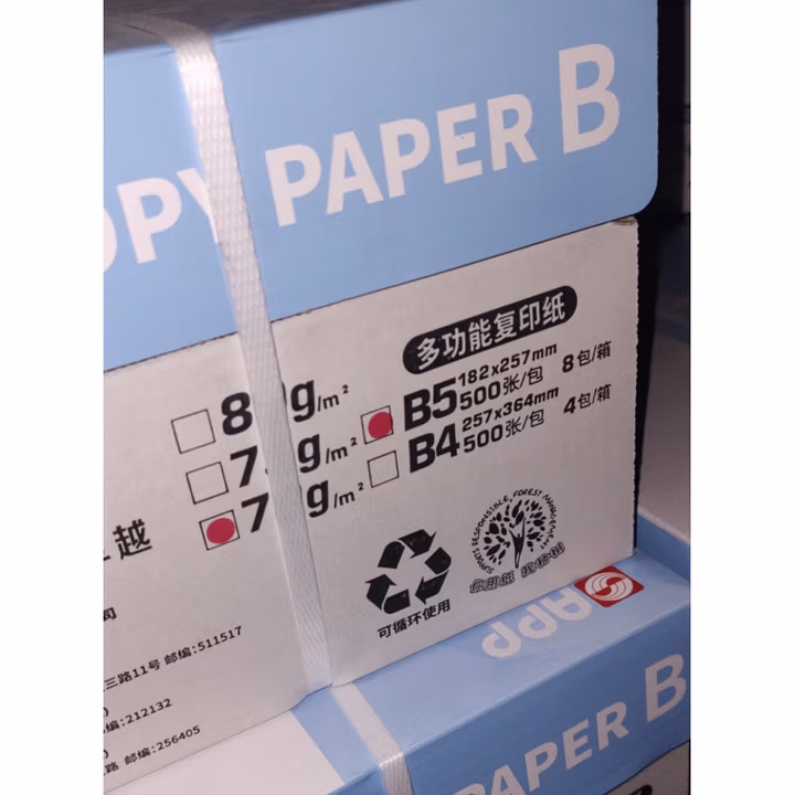 金光（APP）B型多功能复印纸（APP）B5/80g 500张/包 8包/箱（2