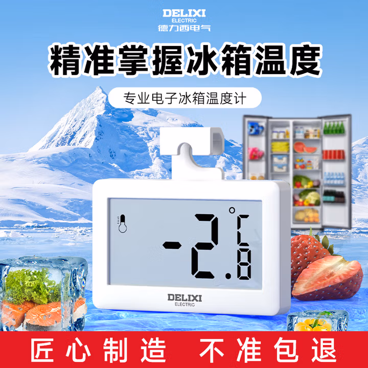 德力西电气（DELIXI ELECTRIC）冰箱温度计家用冰箱超市冰柜温度计药店冷冻库保温箱冷藏柜测量计