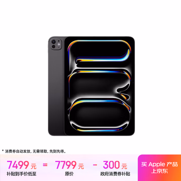 Apple/苹果 iPad Pro 11英寸 M4芯片 2024年新款平板电脑(256G WLAN版/MVV83CH/A)深空黑色