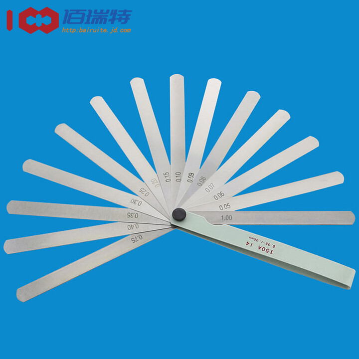 佰瑞特 高精度不锈钢塞尺间隙尺厚薄规塞规公英制塞尺0.02-1.00m 赛尺调气