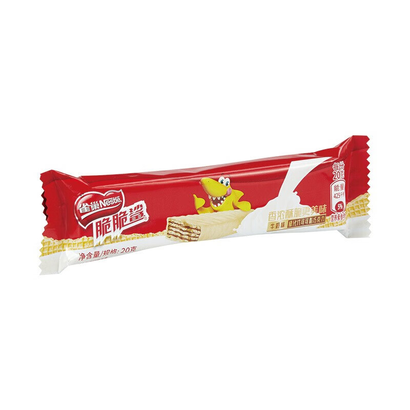 雀巢(nestle)脆脆鲨 休闲零食 威化饼干 牛奶味20g-32条 共640g