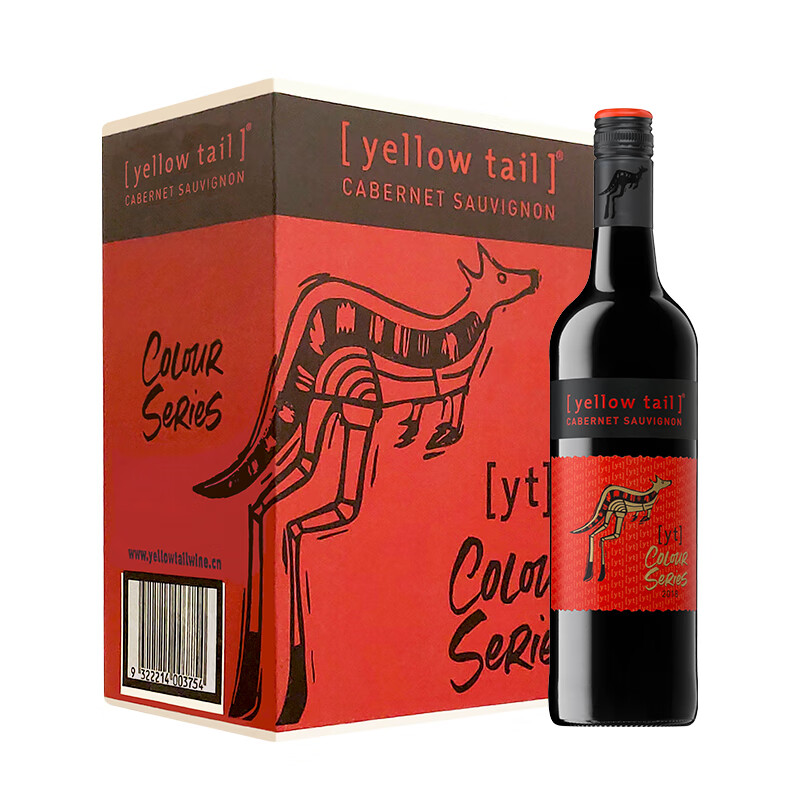 YellowTail 黄尾袋鼠 缤纷系列 加本力苏维翁红葡萄酒 750ml *6瓶*2件 PLUS会员折后￥312