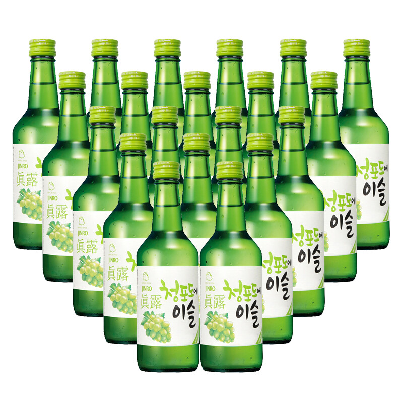 【整箱】真露(jinro)烧酒 韩国进口13°青葡萄味 360ml*20瓶