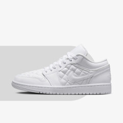 NIKE耐克Air Jordan 1 Low AJ1纯白菱格 女款 低帮休闲板鞋 DB6480-100 35.5