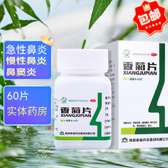 东秦牌 香菊片 0.32g*60片薄膜衣辛散祛风 清热通窍 治疗急慢性鼻窦炎鼻炎药 3盒装【 现货速发】