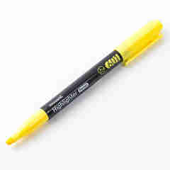 慕那美（monami） 荧光标记笔学生用手账重点彩色粗划线荧光笔淡色系糖果色记号笔圆杆小清新601 柔和黄1支