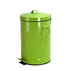 ihouse12升邮筒型垃圾桶家用卫生间脚踏式罗马纹卫生桶清洁工具 浅绿色 12L