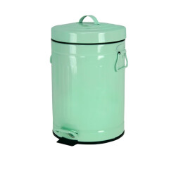 ihouse12升邮筒型垃圾桶家用卫生间脚踏式罗马纹卫生桶清洁工具 薄荷绿 12L
