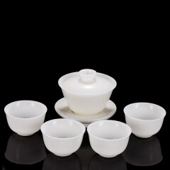 贰号（ERHAO）/陈清宜手工德化白瓷茶具套装 暖玉瓷茶具套组 /一盖碗四杯