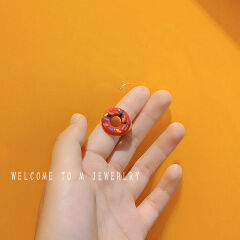 lisa 小鬼王琳凯同款甜甜圈戒指韩国可爱开口指环ins情侣小众设计 粉红色