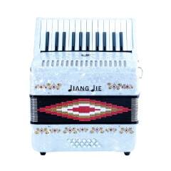 姜杰JiangJie姜杰手风琴印花18贝司18贝斯26键18mm键盘儿童高端手风琴 18贝司 珍珠白色
