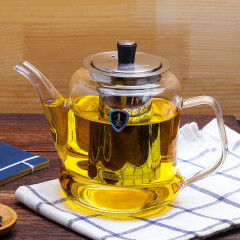 大容量加厚耐高温玻璃茶壶带茶漏过滤花茶长嘴凉水壶新品 1500ml