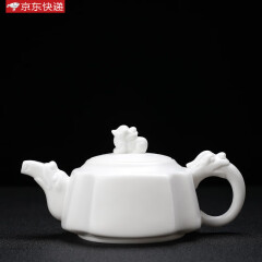 聚晟陶瓷羊脂玉白瓷茶壶茶具陶瓷中国白素烧白瓷茶壶非物质文化遗产手工素烧白瓷茶壶 白瓷.云龙壶